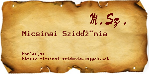Micsinai Szidónia névjegykártya